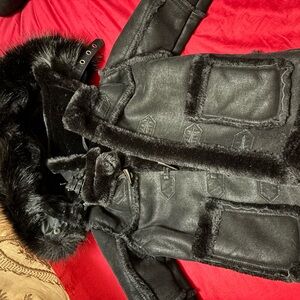 Jordan Craig Black Faux Fur Coat